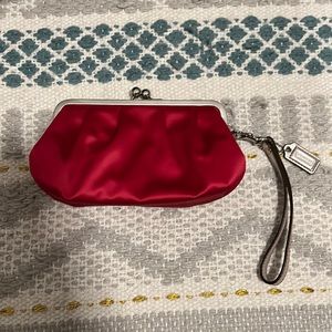 Coach Raspberry Satin Clutch